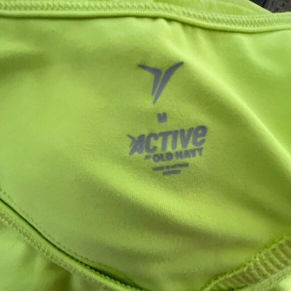 OLD Navy Active neon green top with drawstring bottom hem and cut out back sz  M - Picture 5 of 5